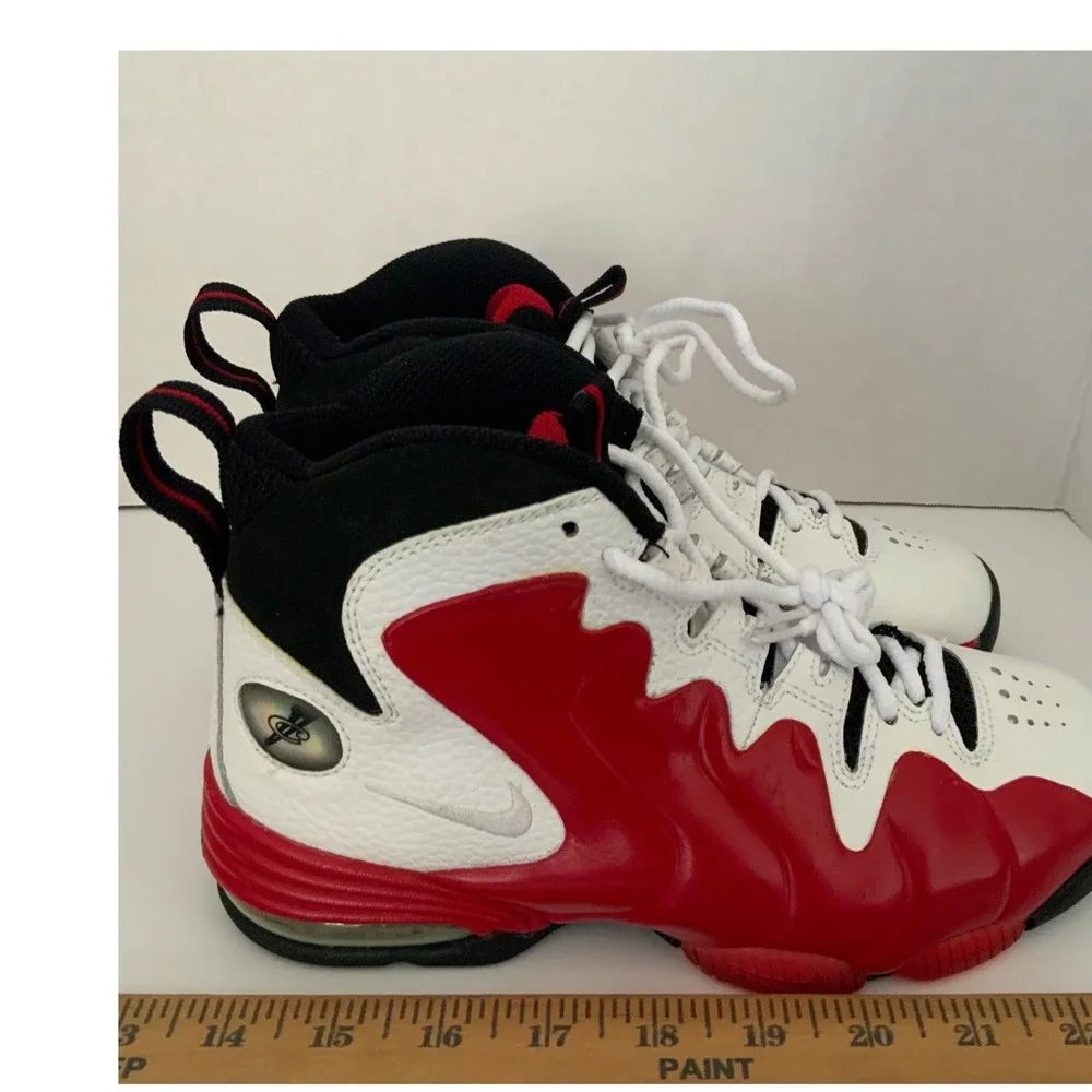 Nike Air Penny III 3 LE GS White Varsity Red Black 344977-101 Mens 4.5Y Sneakers
